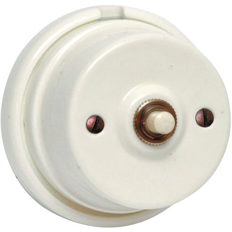 PULSANTE INTERRUTTORE IN PORCELLANA 40427 CAVI ELETTRICI TRECCIATO  Ø 80xH 50MM