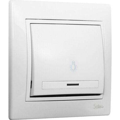 Pulsante luce 10A 250V 83x81 vite bianca SOLERA ERP04ILU