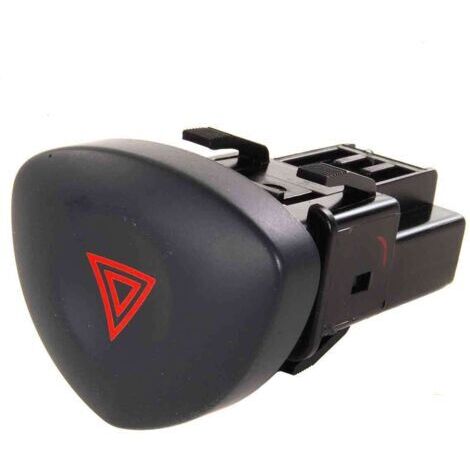 Pulsante luci di emergenza per Clio 2 MK2 - Sostituzione diretta, compatibile con il codice ricambio 8200442723, segnale di emergenza affidabile, design nero identico all'originale.