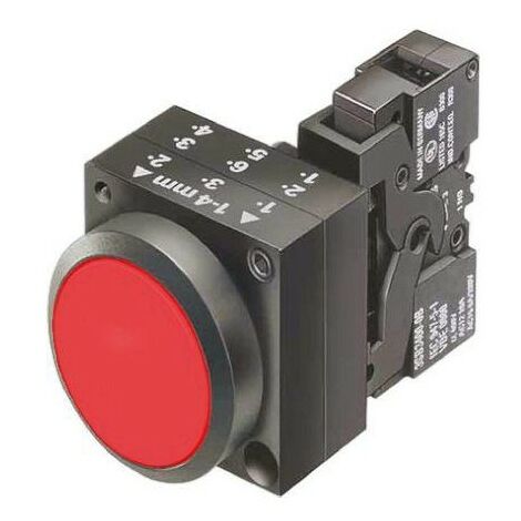 Pulsante Luminoso 22Mm Plastica Tondo Con Led Integrato 110V Ac Terminale A Vite, 1Nc Con Supporto Rosso