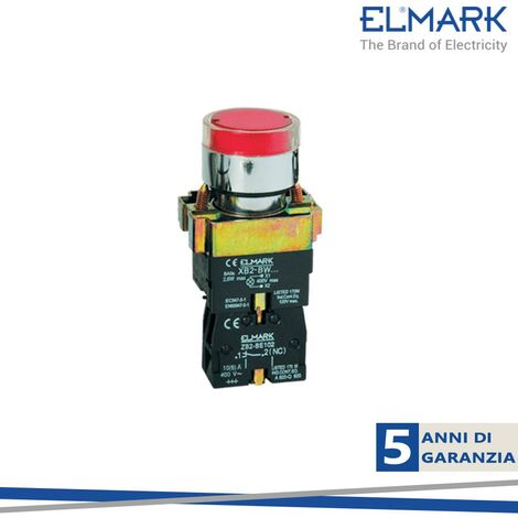 PULSANTE LUMINOSO D22 LED ROSSO EL2-BW3471 24V