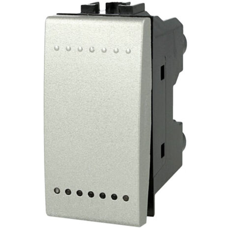 Pulsante NO 1P 16A Silver Tech Grigio Compatibile Living