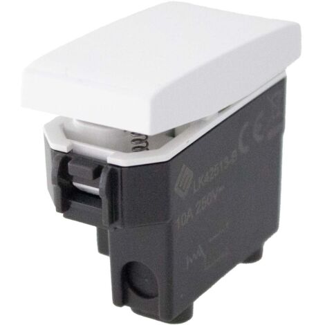 Pulsante Normalmente Aperto 1P 10A Colore Bianco Compatibile Con Bticino Living e Vimar Plana