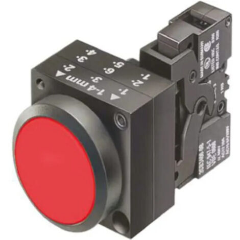 Pulsante Piatto Completo Tondo 1L Rosso ( SIEMENS cod. 3SB32020AA21 )