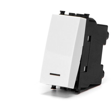 Pulsante unipolare 16A bianco compatibile anche con Vimar Plana