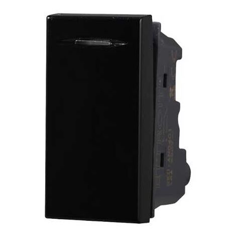Pulsante unipolare 1P 10A compatibile Bticino Axolute colore nero Ettroit AN1001