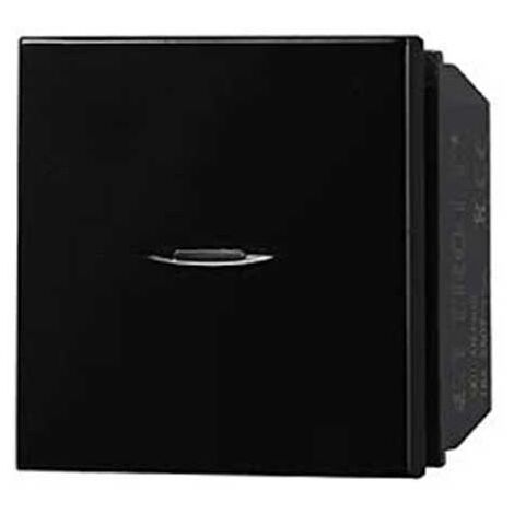 Pulsante unipolare 2P 16A compatibile Bticino Axolute colore nero Ettroit AN3402
