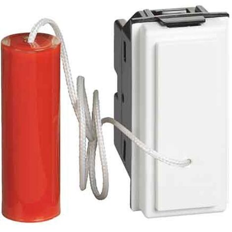 PULSANTE UNIPOLARE A TIRARE 'LIVING NOW' BTICINO 1P NO + 1P NC - 10Ax 250V - Bianco