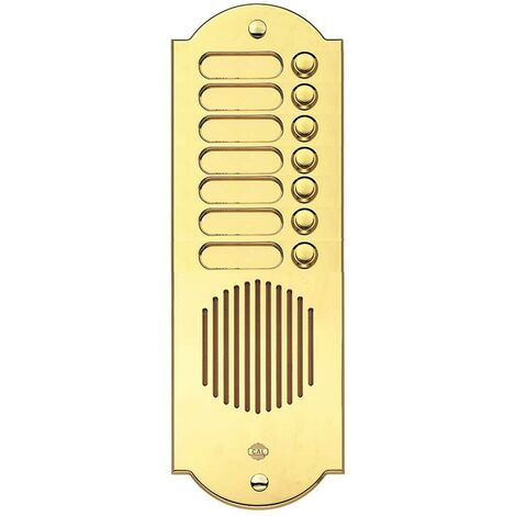 Pulsantiera 7 pulsanti in ottone lucido oro citofonica universale