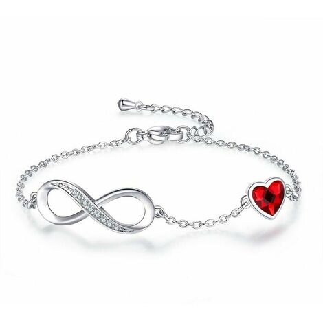 Pulsera de figura 8 para mujer, pulsera de corazón ajustable para mujer, joyería para mujer, regalos para mujer, cumpleaños, día de la madre, regalos para mamá, pulsera de corazón infinito, corazón ro