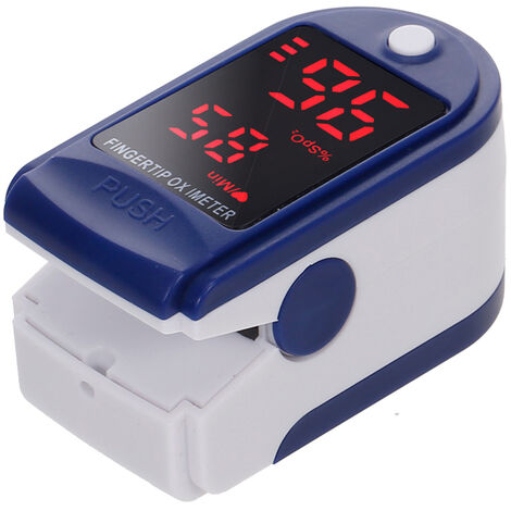 Pulsossimetro da dito Mini SpO2 Monitor Monitor di saturazione di ossigeno Dispositivo di misurazione della frequenza cardiaca 5s Lettura rapida con cordino, Blu