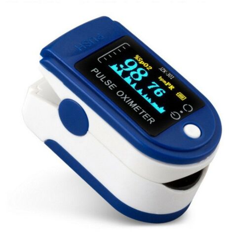Pulsossimetro da dito, misuratore di saturazione di ossigeno da dito, ossimetro, frequenza cardiaca e valore SpO2, display a LED, per casa, fitness e sport estremi