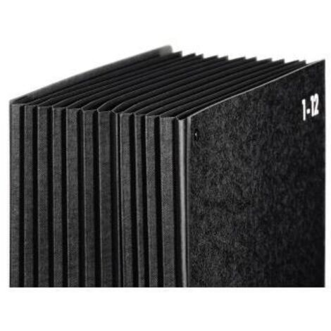 Pultordner Classic DIN A4 1-12 Jan.-Dez. Hartpappe 80 % recycelt schwarz 12 Fächer