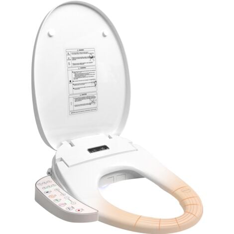 PULUOMIS Japonais Automatique, Siège de Toilette Intelligent, Siège de Bidet Électronique, Siège Chauffant, Eau Chaude et Sèche, Contrôle par Panneau - Blanc