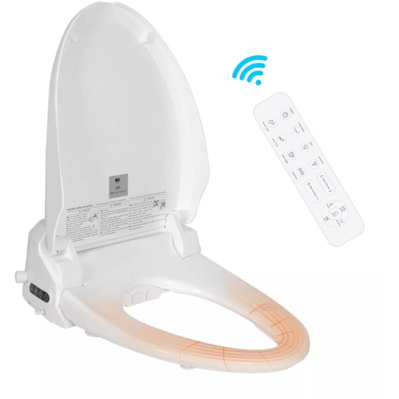 Puluomis - Abattant wc japonais, Toilettes Wc Automatique Télécommande de Salle de bain, Siège de bidet électronique, Siège chauffant - Blanc