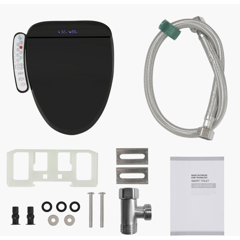 Puluomis - Abattant wc japonais de toilettes Wc Automatique avec bidet Salle de bain - Noir