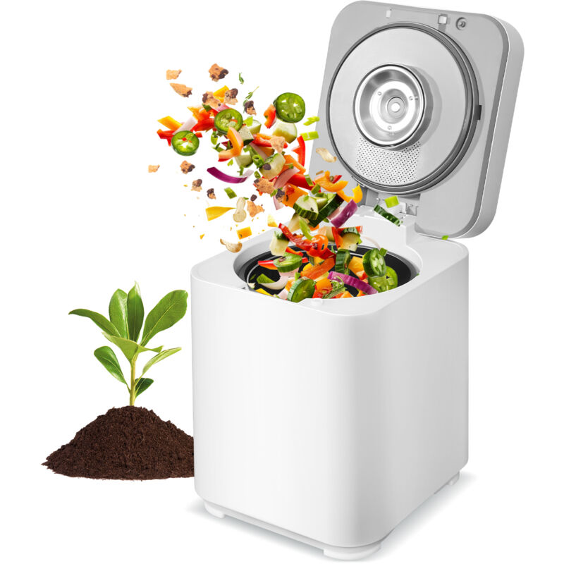 Puluomis - Composteur de Cuisine 3L, Composteur autonettoyant sans odeur avec trois modes, Pour la cuisine et le jardin