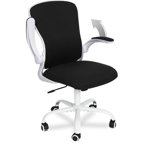 Puluomis Office Chair, Ergonomic Desk Chair, Swivel Chair with Lumbar Support, Flip up Armrests, Black