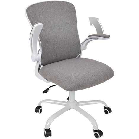 Puluomis Office Chair, Ergonomic Desk Chair, Swivel Chair with Lumbar Support, Flip up Armrests, Dark Grey