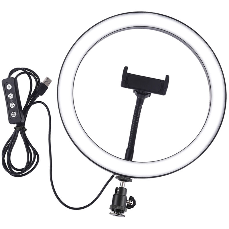 

10 'LED regulables Anillo de luz 3 modos de iluminacion Brillo ajustable para transmision en vivo Fotografia Selfie Grabacion de video con soporte