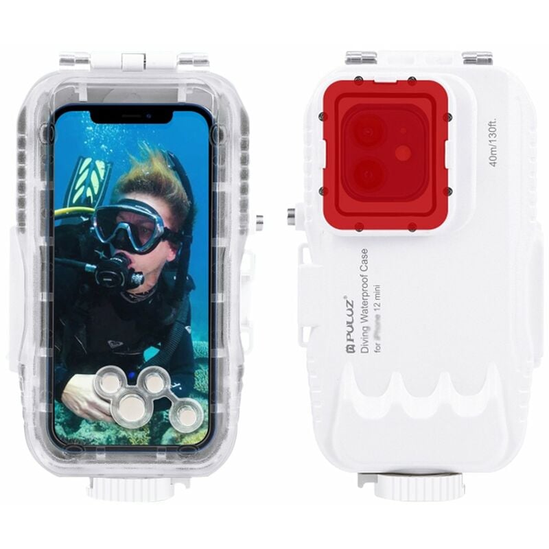 

40m / 130ft Cubierta impermeable para carcasa de buceo C-ase Protector subacuatico para tomar fotos y videos para reemplazo de i-Phone 12 mini