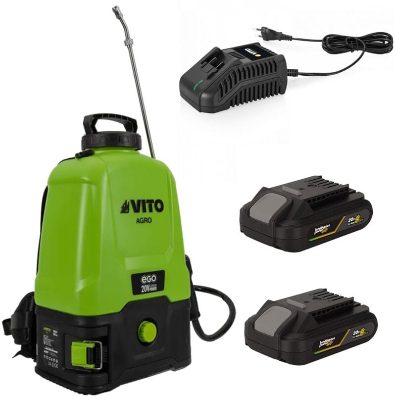 Pulvérisateur Electrique à Batterie 20V 16L 5bar + 2 Batteries Lithium 2Ah + Chargeur Vito