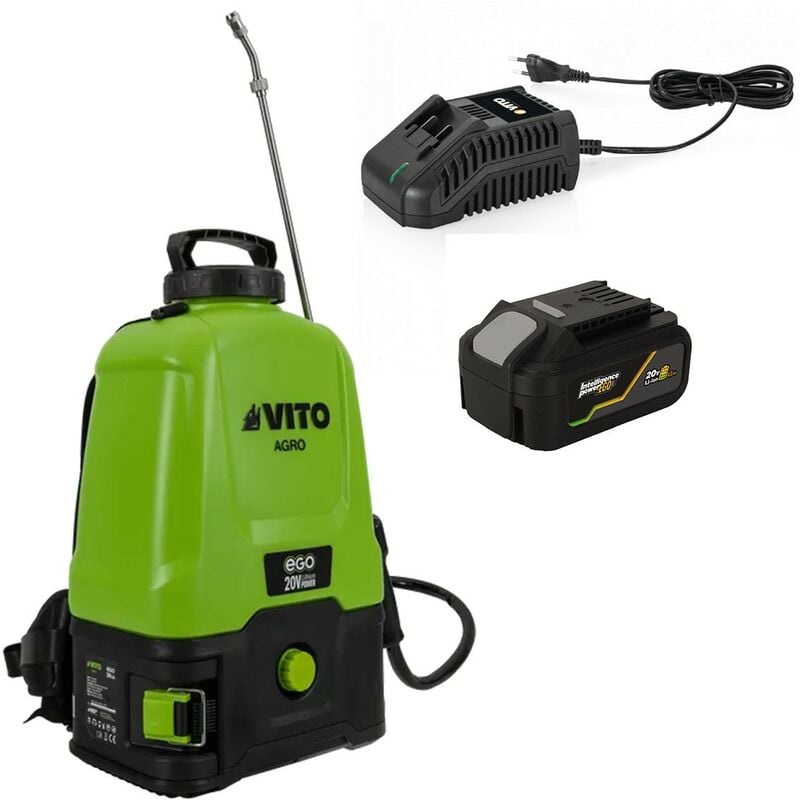 Pulvérisateur à Batterie 20V - 16L 5bar + Batterie Lithium 4Ah + Chargeur Végetaux jardin toitures Vito