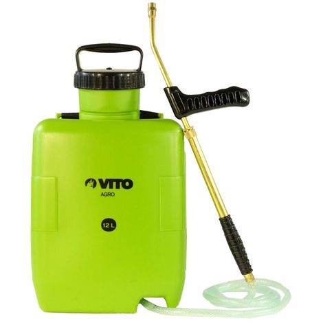 Pulvérisateur à dos 12L VITO produits agressifs Végetaux jardin toitures - Conditionnement: Carton - Vert