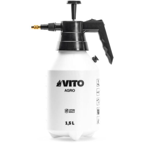 Pulvérisateur à main 1.5L spécial Produits Agressifs Jardin - Pulvérisateur à Pression + 4 Buses Interchangeables VITO