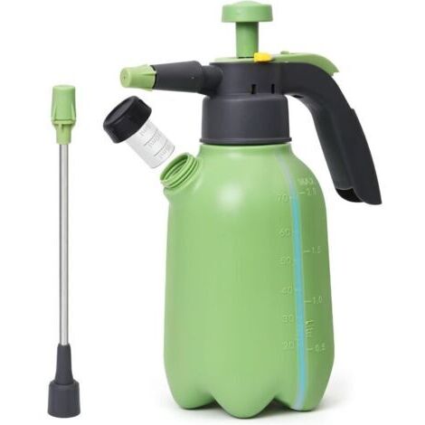 Pulvérisateur à pompe manuel 2 L pour plantes , pelouse et jardin. Pulvérisateur à pression avec 2 buses et soupape de sécurité.