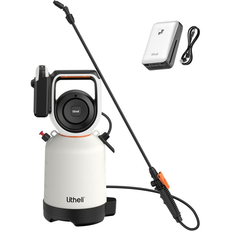 Pulvérisateur à pression 5 litres, 26 psi, avec bandoulière réglable pour le jardin, la pelouse, les plantes et le patio Litheli