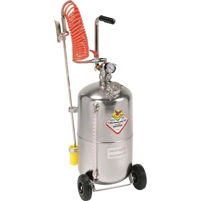 Pulverisateur Inox Atoxique Sur Roues 24l Acier Solution Acide- Raasm-S07218