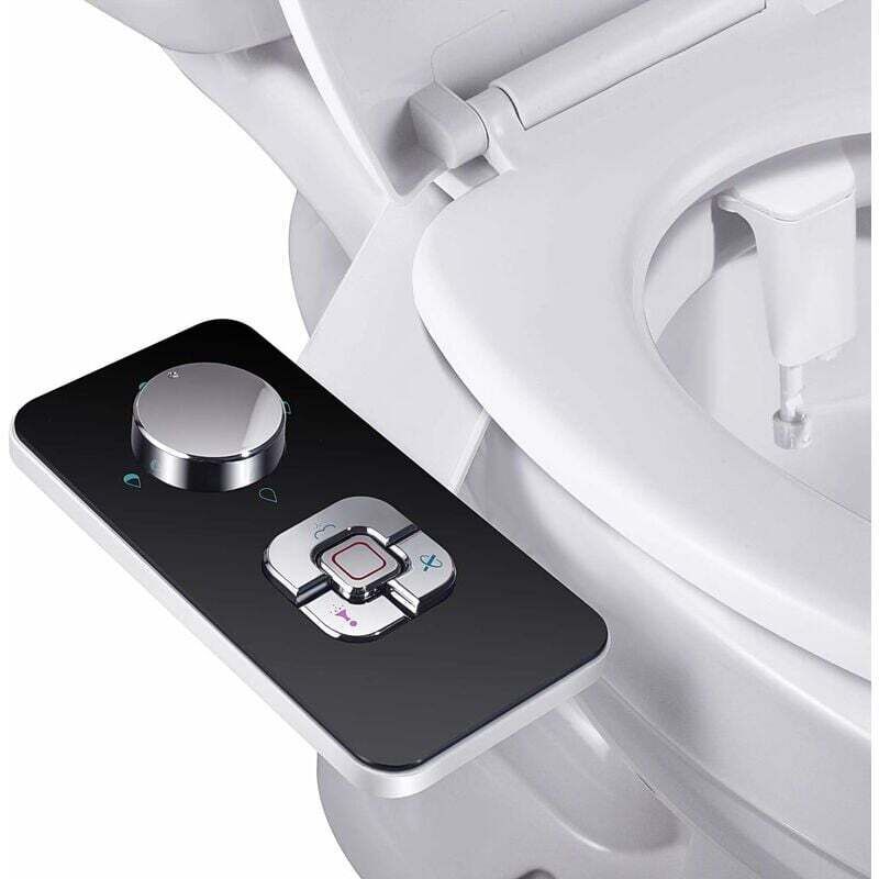Pulvérisateur bidet non électrique avec double bus rétractables autonettoyantes - Nettoyage avant et arrière - Bouton poussoir réglable pour