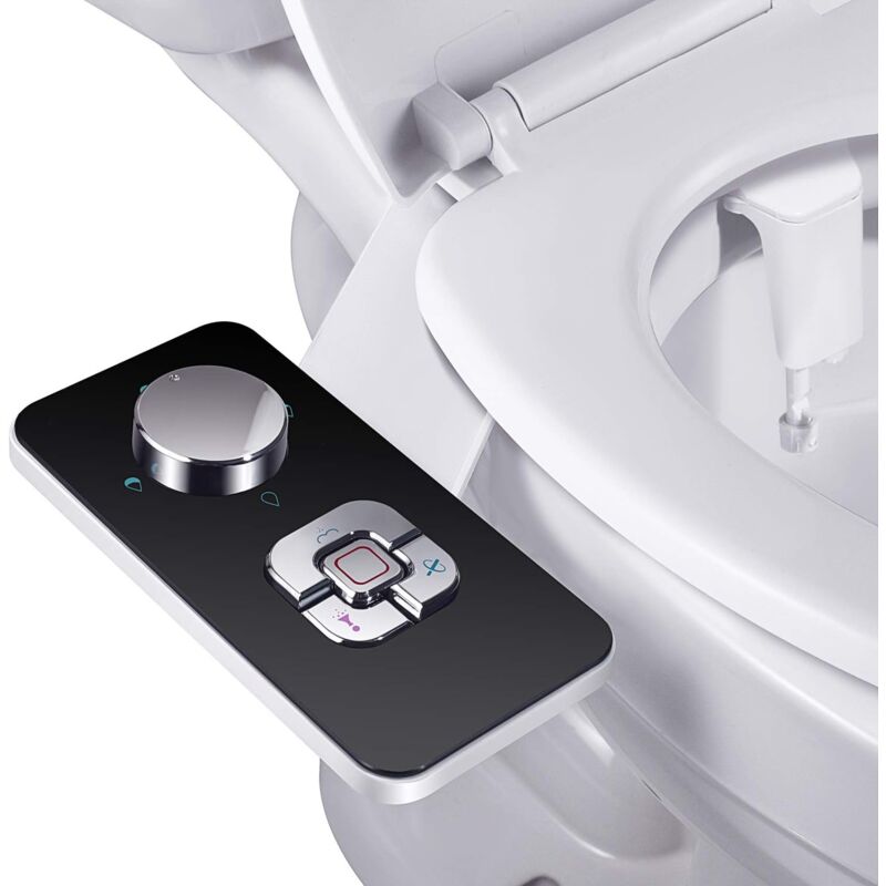 Aiperq - Pulvérisateur Bidet non électrique avec double buses rétractables autonettoyantes - Nettoyage avant et arrière - Bouton poussoir réglable