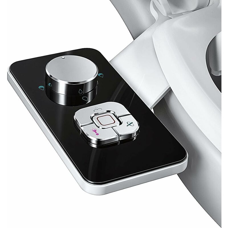 Pulvérisateur Bidet non électrique avec double buses rétractables autonettoyantes - Nettoyage avant et arrière - Bouton poussoir réglable pour eau
