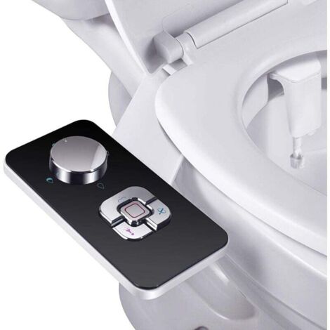 Pulvérisateur Bidet non électrique avec double buses rétractables autonettoyantes - Nettoyage avant et arrière - Bouton poussoir réglable pour eau froid