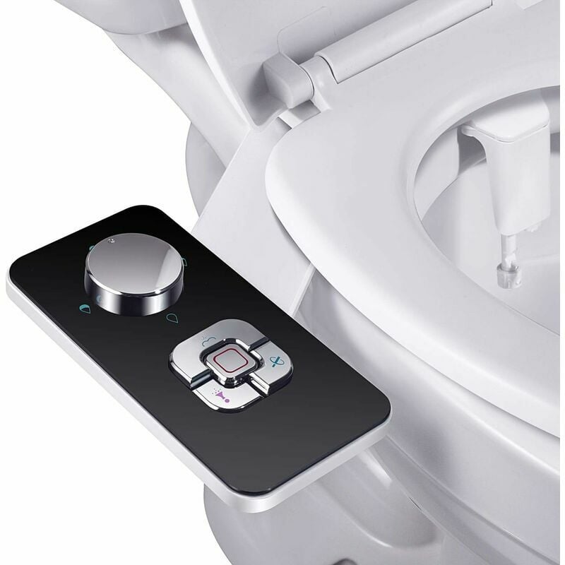 Pulvérisateur Bidet non électrique avec double buses rétractables autonettoyantes - Nettoyage avant et arrière - Bouton poussoir réglable pour eau