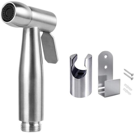 Pulvérisateur de bidet à main - douchette wc Pulvérisateur de toilette en acier inoxydable Spray avec crochet pour le nettoyage des toilettes, bain pour animaux de compagnie, hygiène personnelle