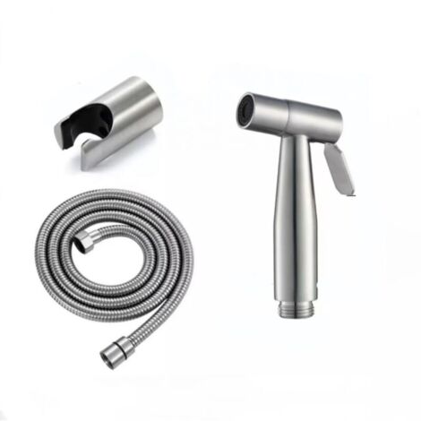 Pulvérisateur de bidet à main , kit de pulvérisation en nickel brossé en acier inoxydable, nettoyant pour couches en tissu de salle de bain, buse de douche antirouille portable