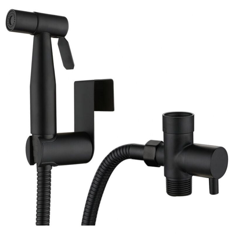 Pulvérisateur de bidet, douchette de salle de bain, douchette à main, ensemble complet noir, noir