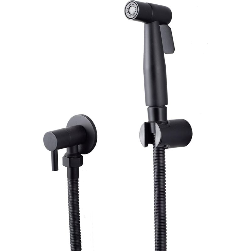 Serbia - Pulvérisateur de bidet en acier inoxydable, kit de pulvérisateur de bidet, pulvérisateur de toilette pour pulvérisateur de robinet (noir)