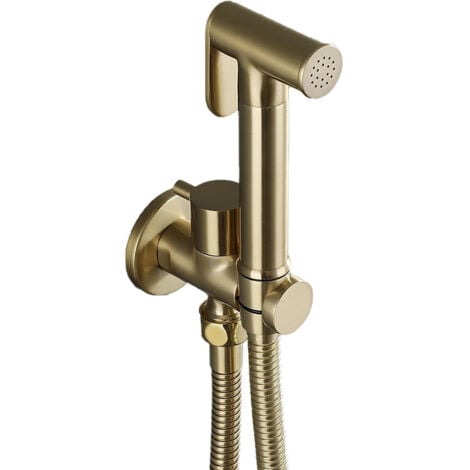 Pulvérisateur de Bidet, Kit Douchette WC en Laiton Pulvérisateur de Bidet à Main Mural Pulvérisateur de Toilette pour Bidet pour l'hygiène Personnelle, le Nettoyage des Toilettes, Or Brossé