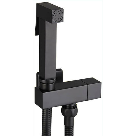 Pulvérisateur de Bidet, Noir Kit Douchette WC en Laiton Pulvérisateur de Bidet à Main Mural Pulvérisateur de Toilette pour Bidet pour l'hygiène Personnelle, le Nettoyage des Toilettes