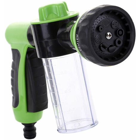 Pulverisateur De Mousse Jardin Tuyau D'Eau Mousse Buse Distributeur De Savon Pistolet Pour Lavage De Voiture Animaux Douche Plantes Arrosage, Vert
