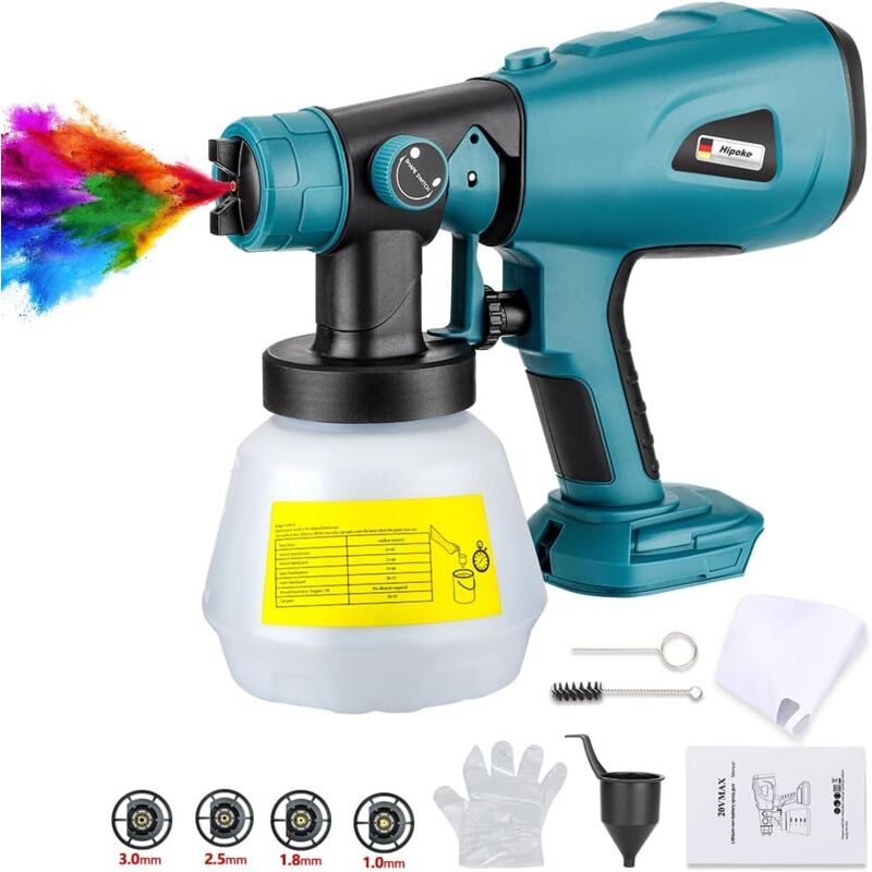 Pulvérisateur de peinture sans fil compatible avec batterie au lithium 18 V Makita pour clôtures, terrasses, murs, plafonds, meubles de maison