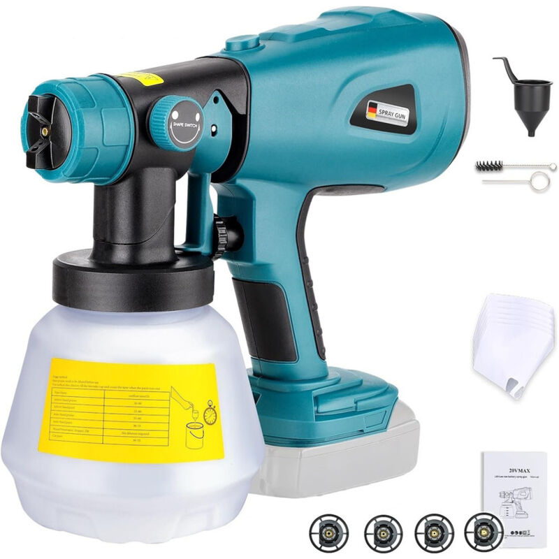 Pulvérisateur de peinture sans fil pour batterie Makita 20 V, outil électrique sans fil HVLP, pistolet à peinture