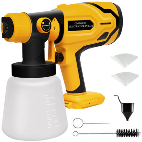Pulvérisateur de peinture sans fil pour DEWALT, Pistolet à peinture électrique, pulvérisateur de peinture électrique HVLP sans air avec 4 accessoires)
