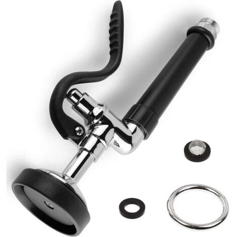 Pulvérisateur de pré-rinçage pour évier, robinet de remplacement pour robinet d'évier commercial, poli haute pression, noir