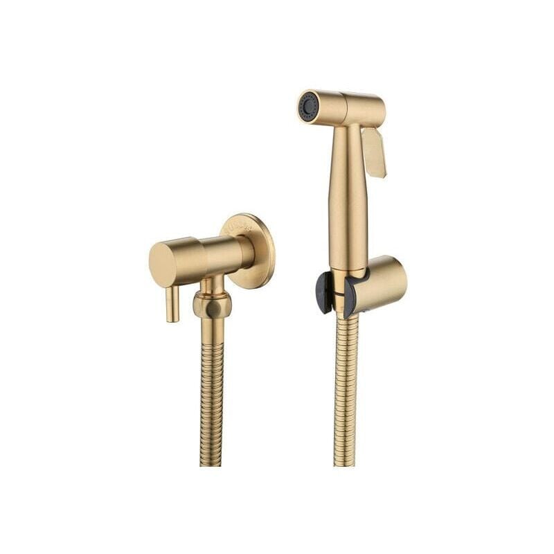 Ikodm - Pulvérisateur de toilettes pour bidet et de toilettes - Kit de pulvérisateur de bidet - Acier inoxydable - Pulvérisateur de robinetterie - Or