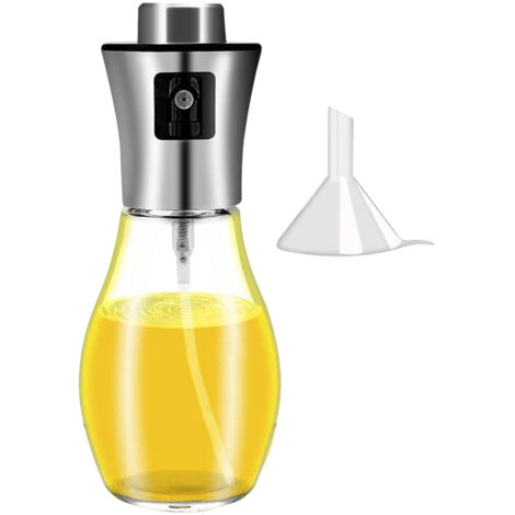 Pulvérisateur d'huile Olive Spray 200mL rechargeable avec entonnoir Distributeur d'huile pour cuisine